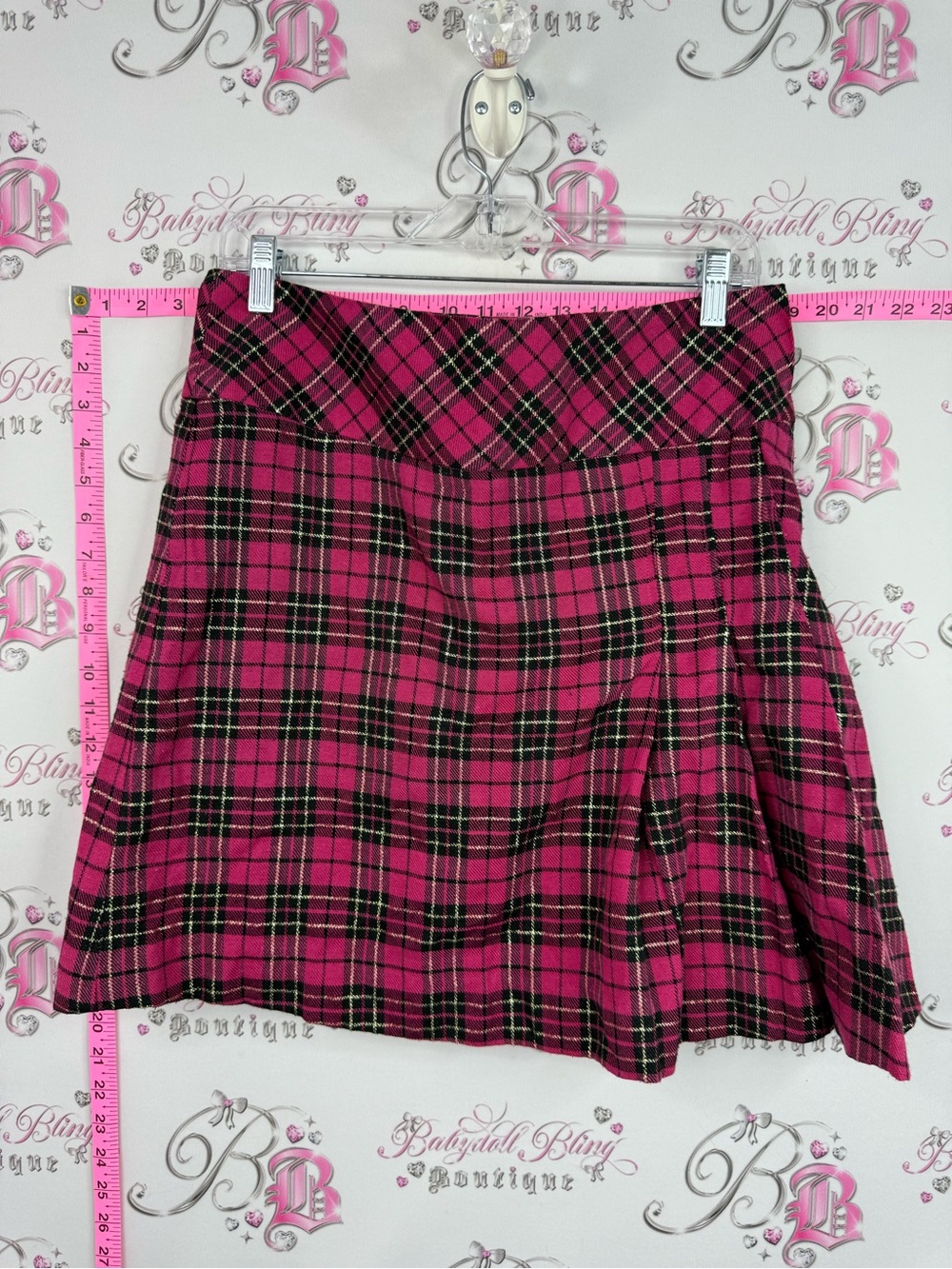 Abacus skort skirt Fuchsia Plaid Mini Skirt with Flared Hem